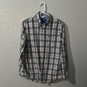 Chaps Black and White Casual Button Down Shirt